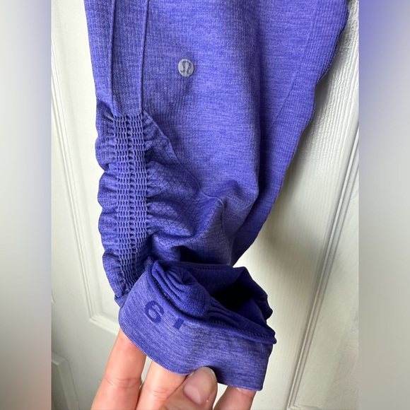 LULULEMON In The Flow Crop ll Heathered Iris Flower Purple Seamless Pants Capri - Picture 12 of 15